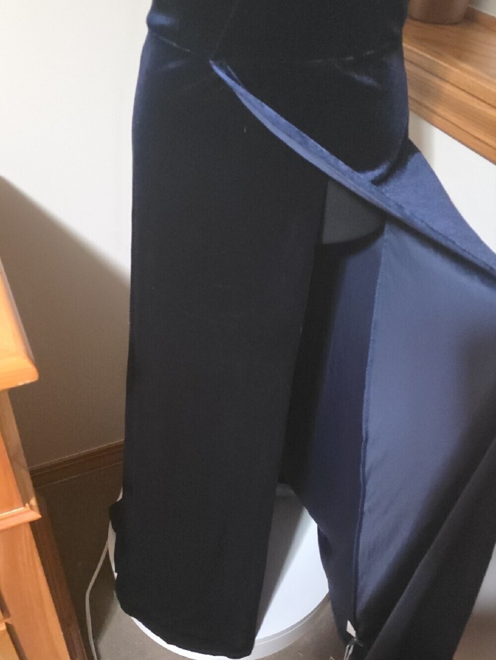 Navy Velvet Spaghetti-Strap Maxi Dress - Picture 3 of 10
